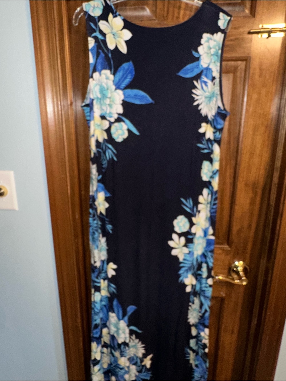 Chico's Navy Dress with Blue Floral Accent - Picture 3 of 4